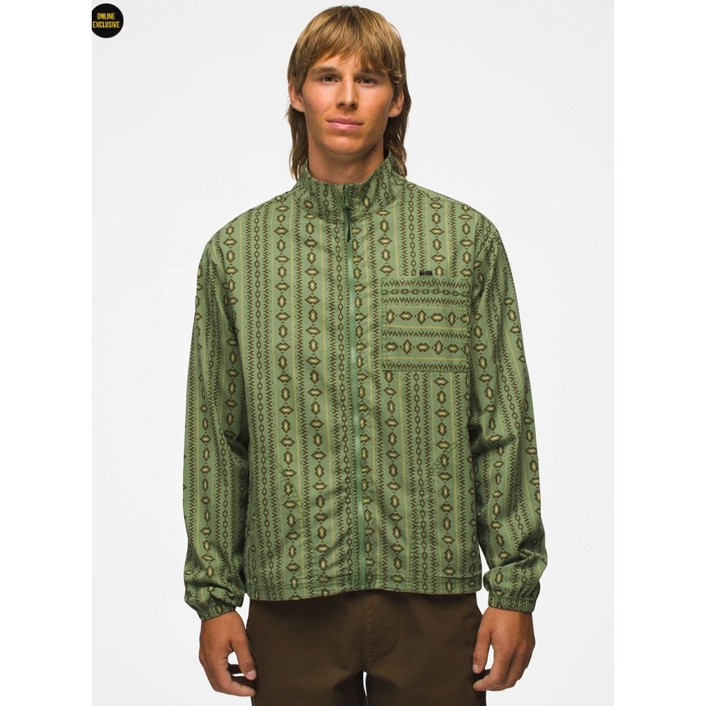 Prana Saucha Jacket Mens Small Aztec Relaxed 90s Organic Twill Lightweight‎ NEW